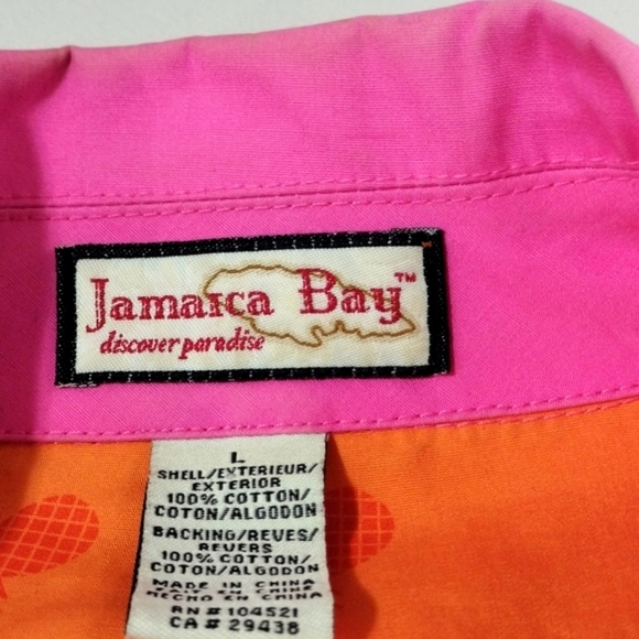 Jamaica Bay Chic Pink Trench Coat with Orange Cuffs - Picture 2 of 5